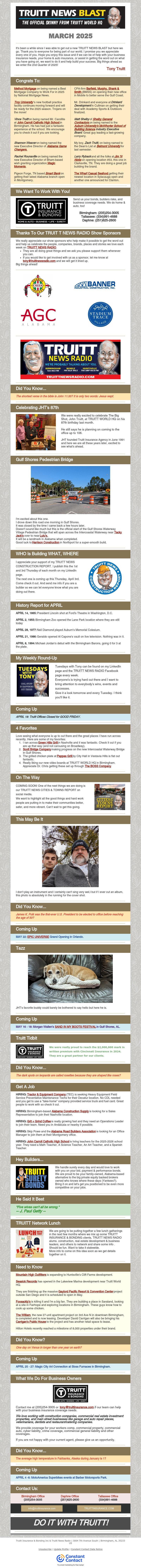 Truitt News Blast - March Newsletter from Truitt World HQ