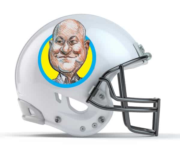 Football Helmet w Caricature